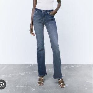 Zara low flare denim blue jeans low rise